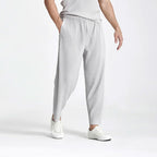 Men’s Loose Ice-Silk Pleated Trousers