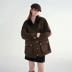 Contrast-Color Cropped Jacket