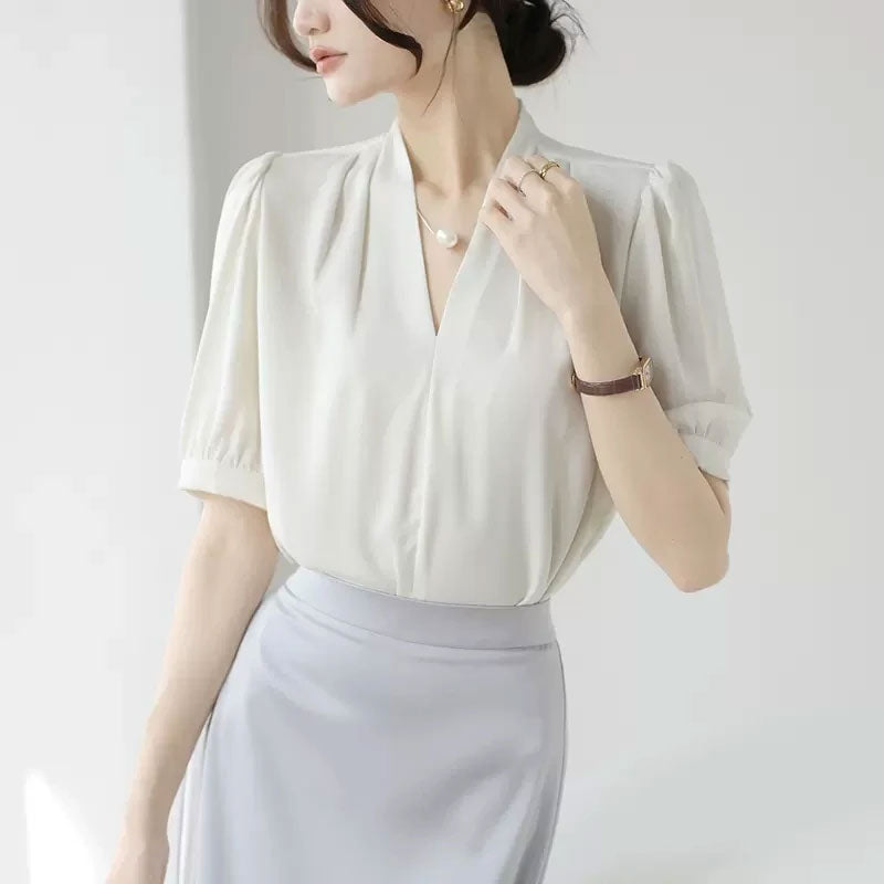Women’s V-Neck Short-Sleeve Blouse