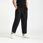 Men’s Loose Ice-Silk Pleated Trousers