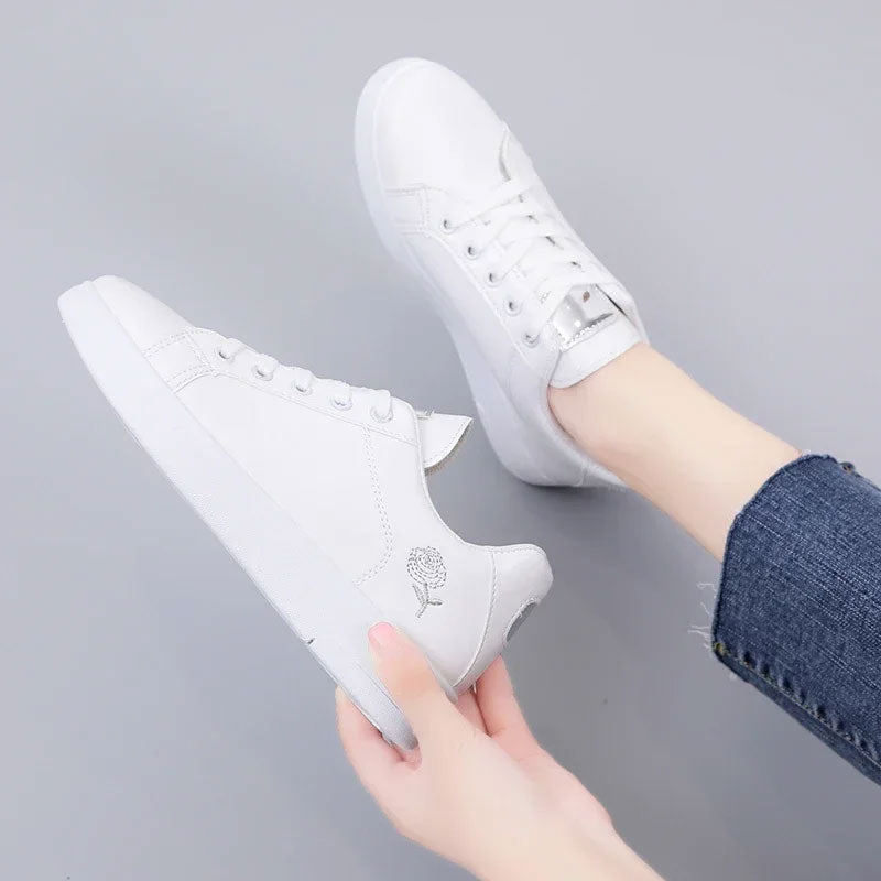 Round-toe Lace-Up Platform Sneakers