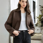 Brown Zipped Woolen Jacket