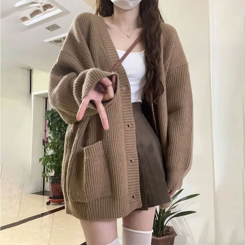 Women’s V-Neck Long Sleeve Cardigan