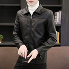 Fleece-Lined Washed Leather Jacket