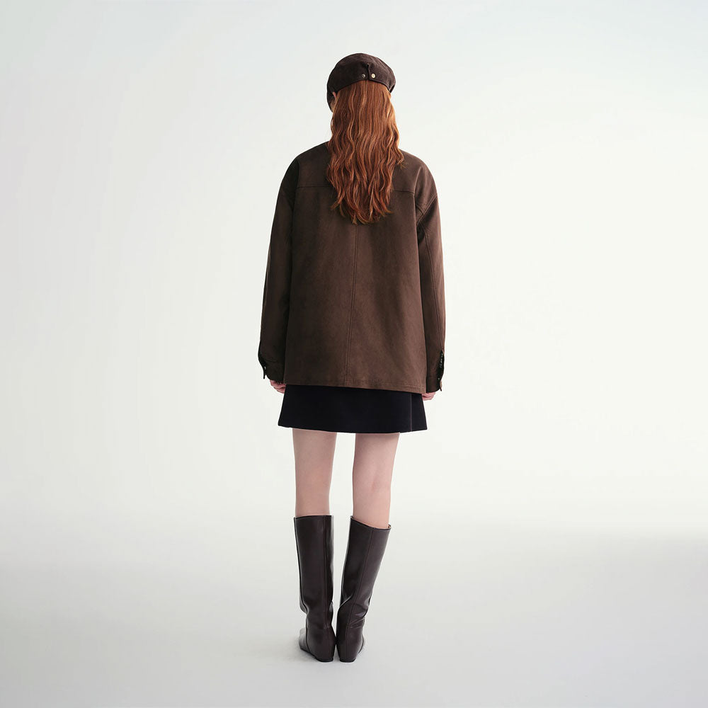 Contrast-Color Cropped Jacket