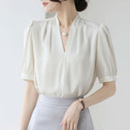 Women’s V-Neck Short-Sleeve Blouse