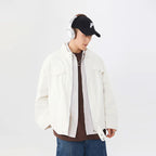 Vintage Washed Denim Biker Jacket