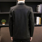 Fleece-Lined Washed Leather Jacket