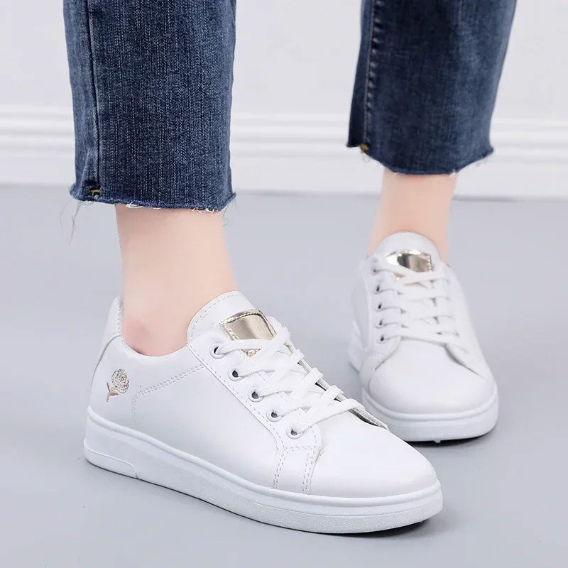 Round-toe Lace-Up Platform Sneakers